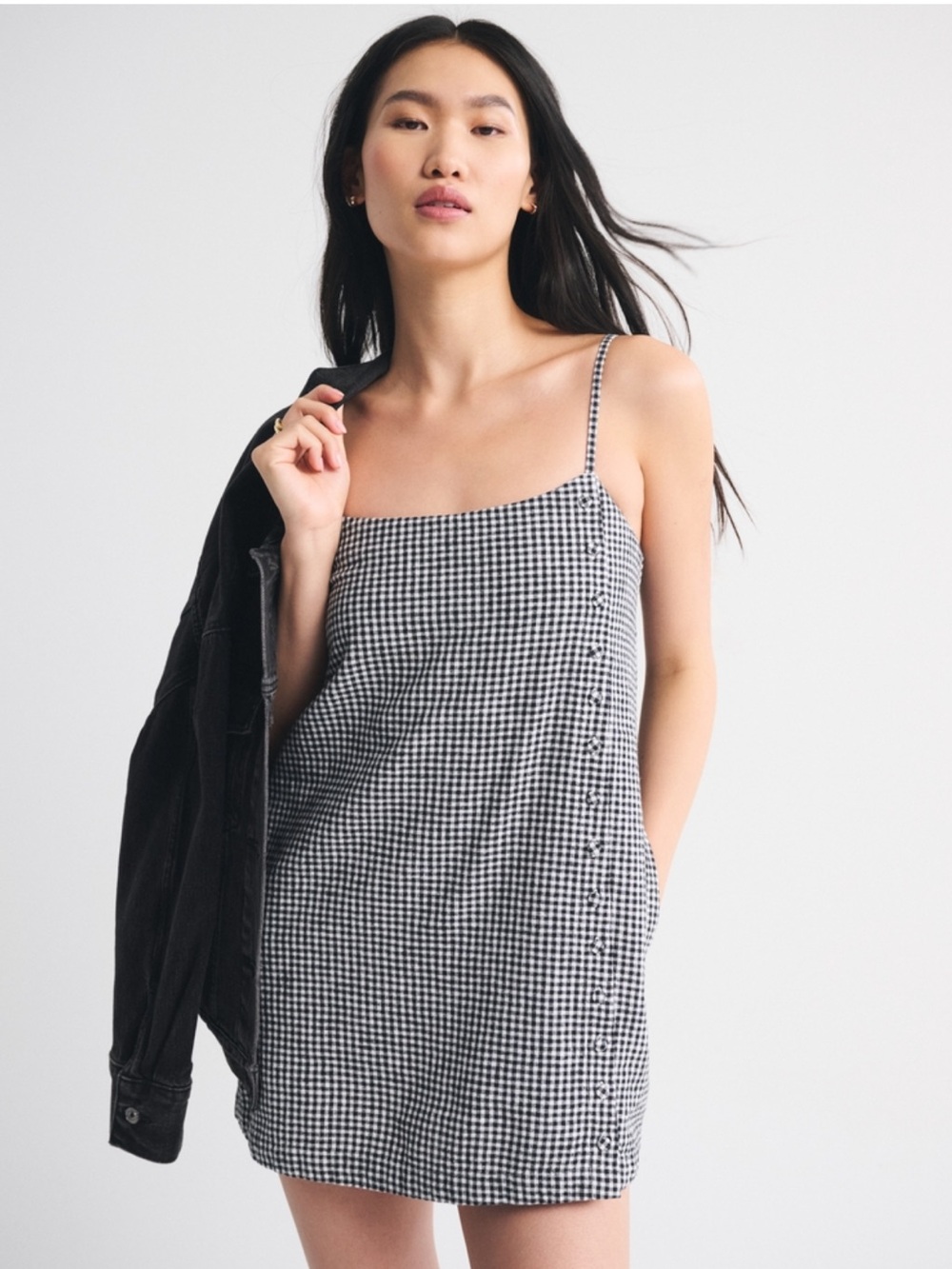 Abercrombie & Fitch Black and White Gingham Skort Dress